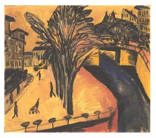 Ernst Ludwig Kirchner Gelbes Engelufer (heute: Engeldamm) in Berlin oil painting image